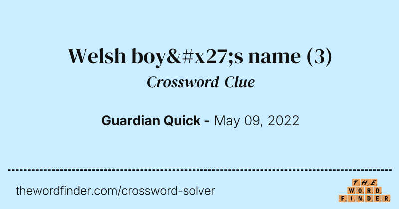 Welsh boy's name crossword clue image