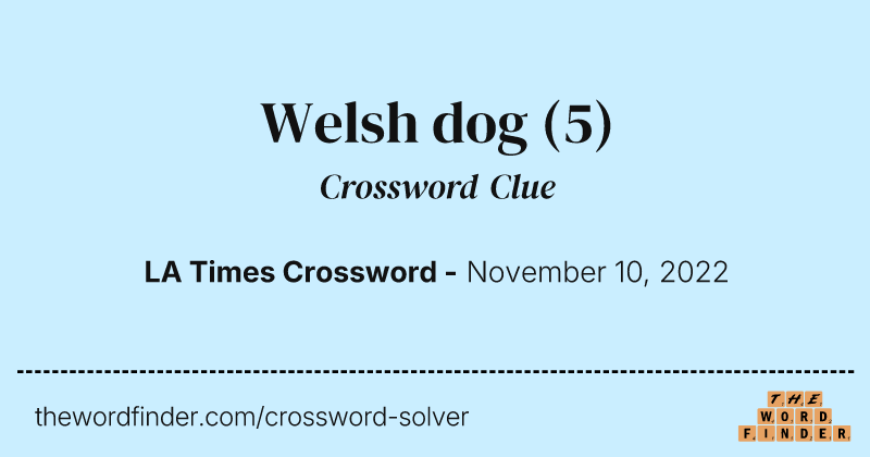 Welsh dog crossword clue image