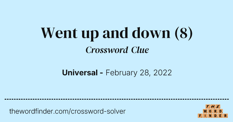 Went up and down crossword clue image