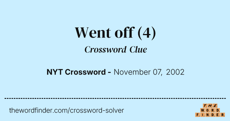 Went off crossword clue image