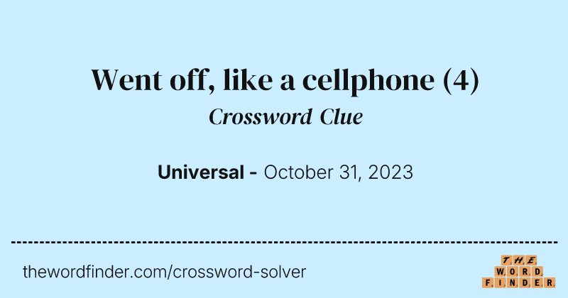 Went off, like a cellphone crossword clue image