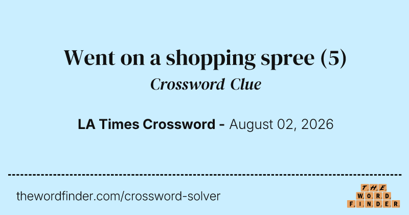 Went on a shopping spree crossword clue image