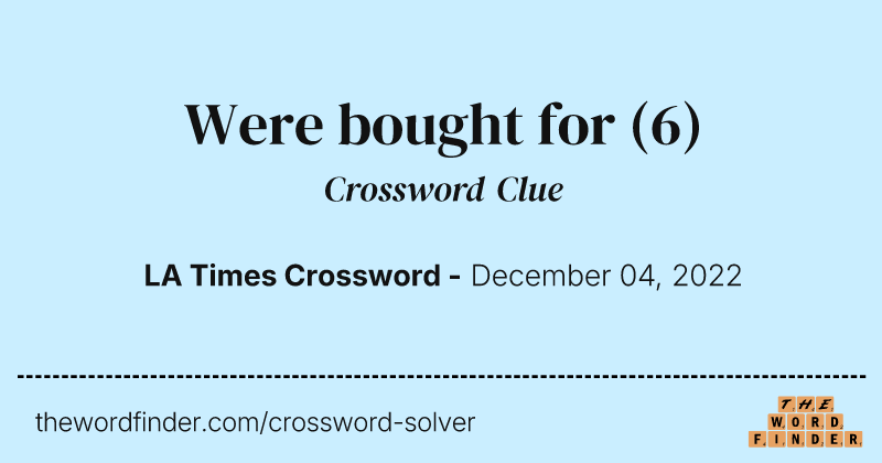 Were bought for crossword clue image