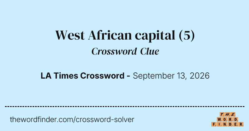 West African capital crossword clue image