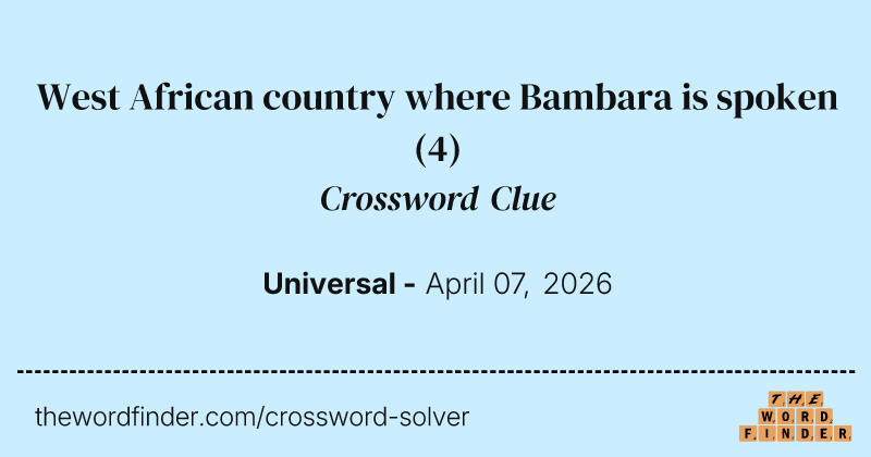 West African country where Bambara is spoken crossword clue image