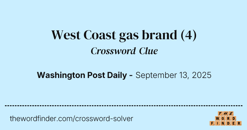 West Coast gas brand crossword clue image