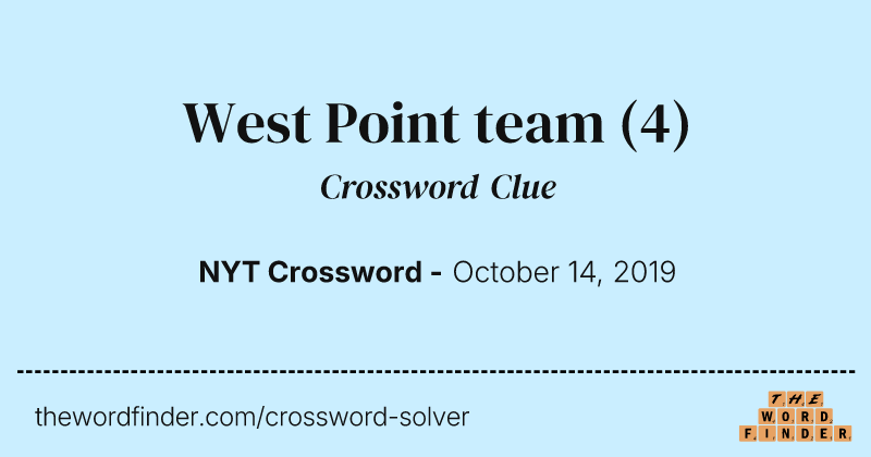 West Point team crossword clue image