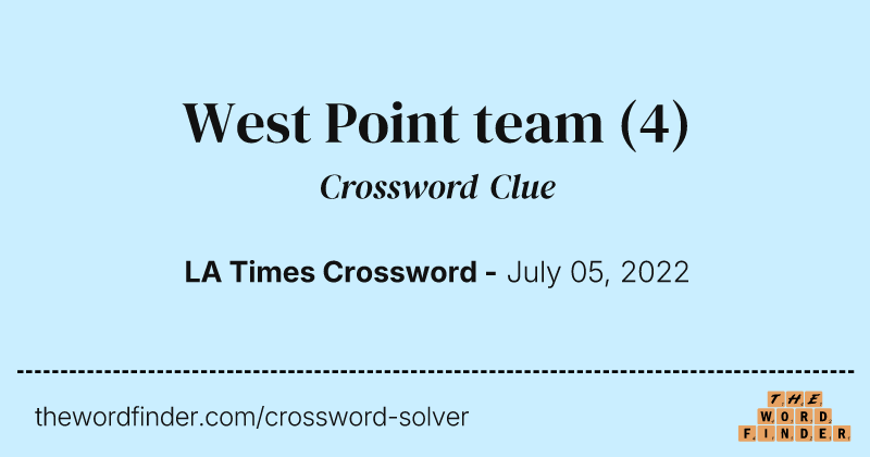 West Point team crossword clue image