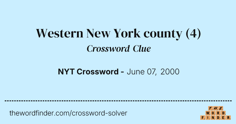 Western New York county crossword clue image