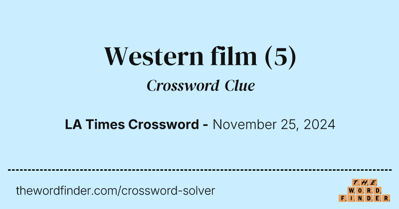 Western film crossword clue image