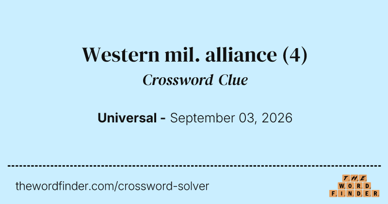 Western mil. alliance crossword clue image