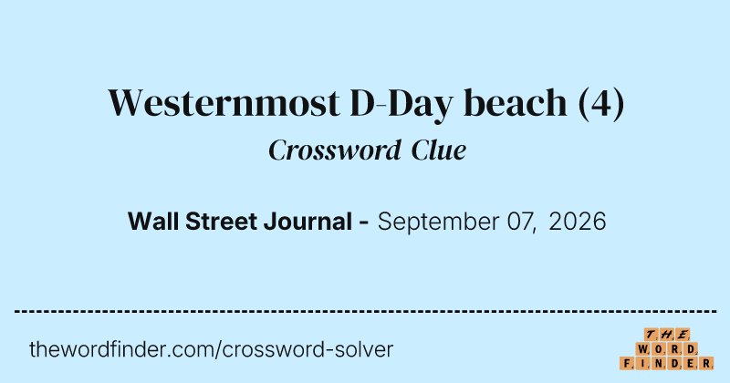 Westernmost D-Day beach crossword clue image
