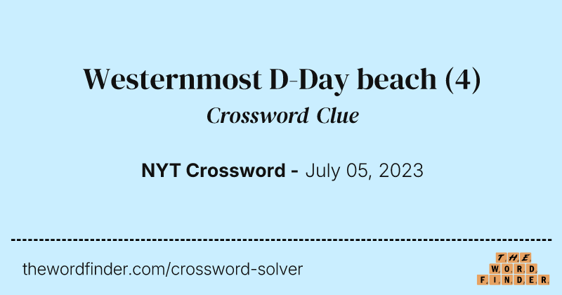Westernmost D-Day beach crossword clue image