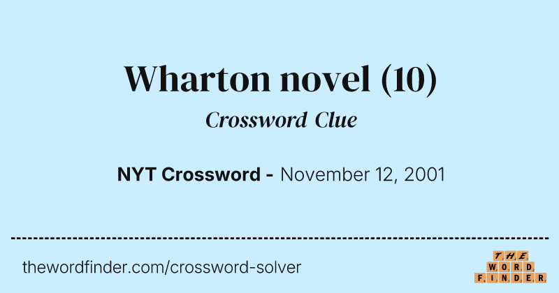 Wharton novel crossword clue image