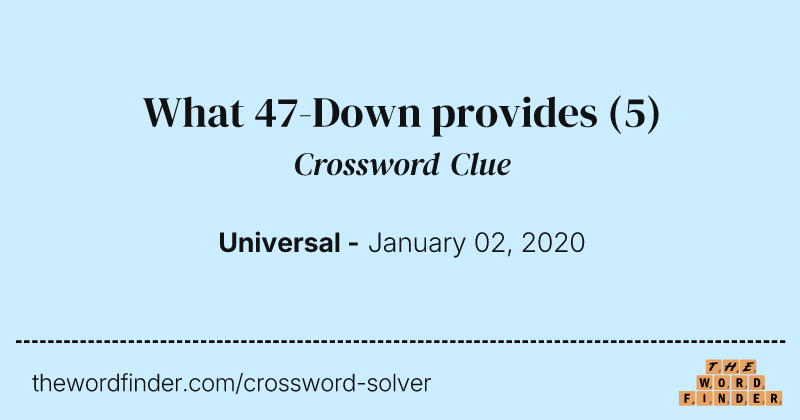 What 47-Down provides crossword clue image