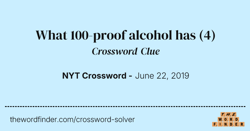 What 100-proof alcohol has crossword clue image