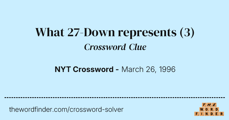 What 27-Down represents crossword clue image
