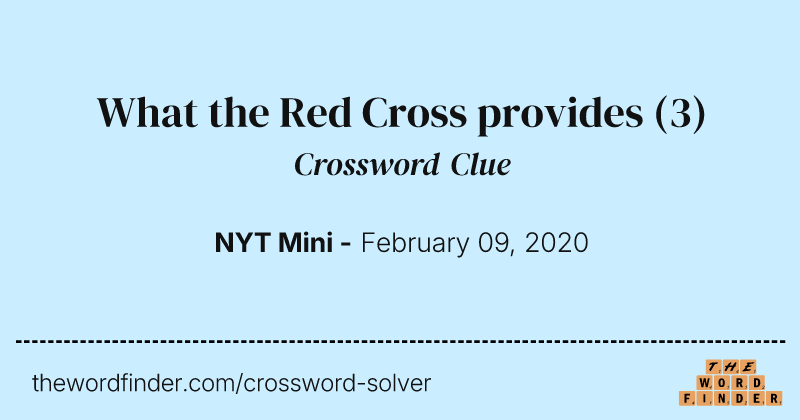 What the Red Cross provides crossword clue image