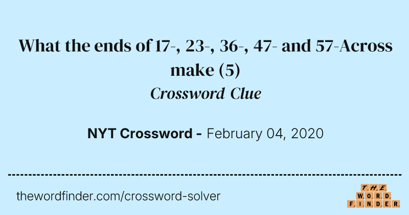 What the ends of 17-, 23-, 36-, 47- and 57-Across make crossword clue image