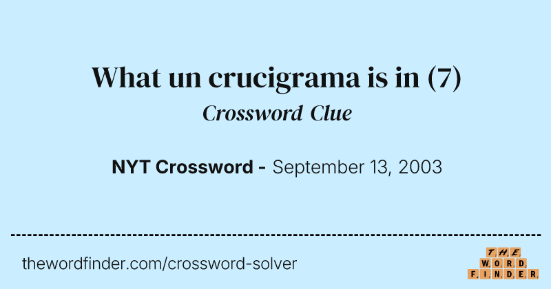 What un crucigrama is in crossword clue image
