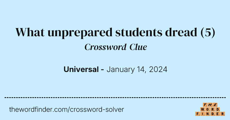 What unprepared students dread crossword clue image