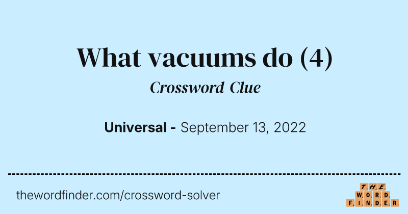 What vacuums do crossword clue image