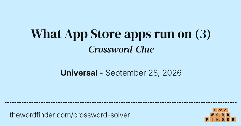What App Store apps run on crossword clue image