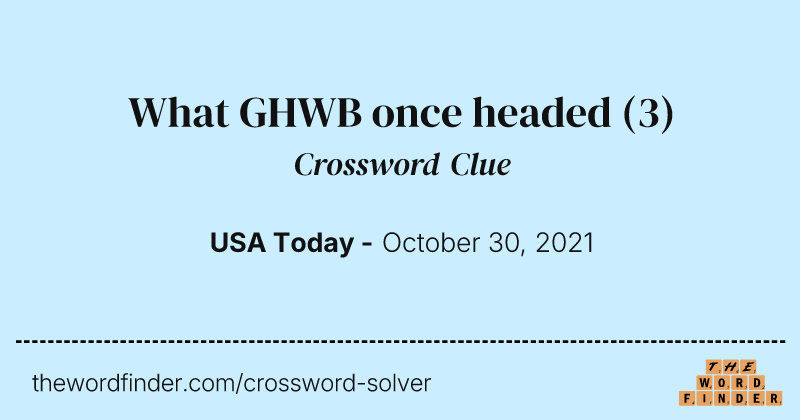 What GHWB once headed crossword clue image