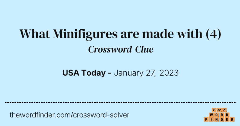 What Minifigures are made with crossword clue image