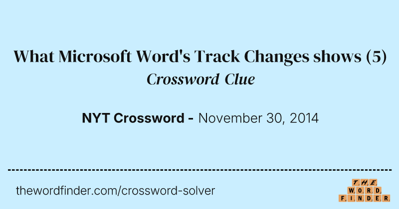 What Microsoft Word's Track Changes shows crossword clue image
