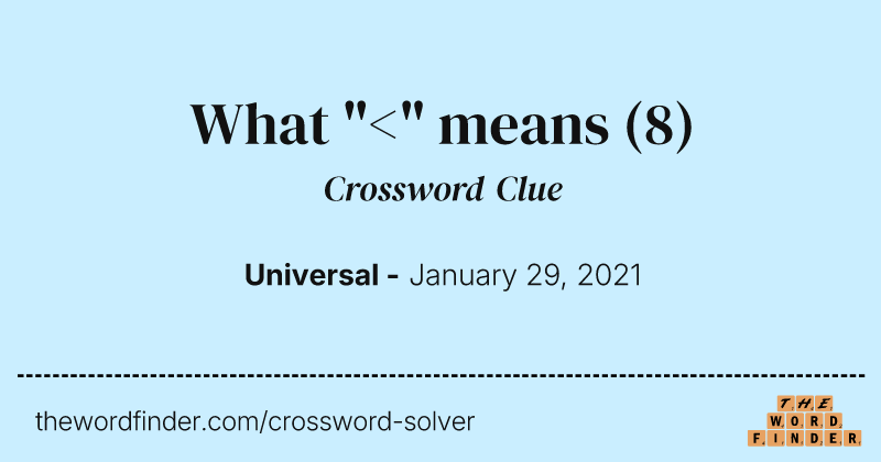 What "<" means crossword clue image