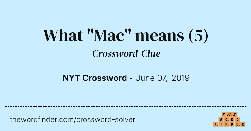 What "Mac" means crossword clue image