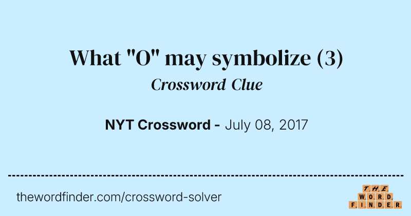 What "O" may symbolize crossword clue image