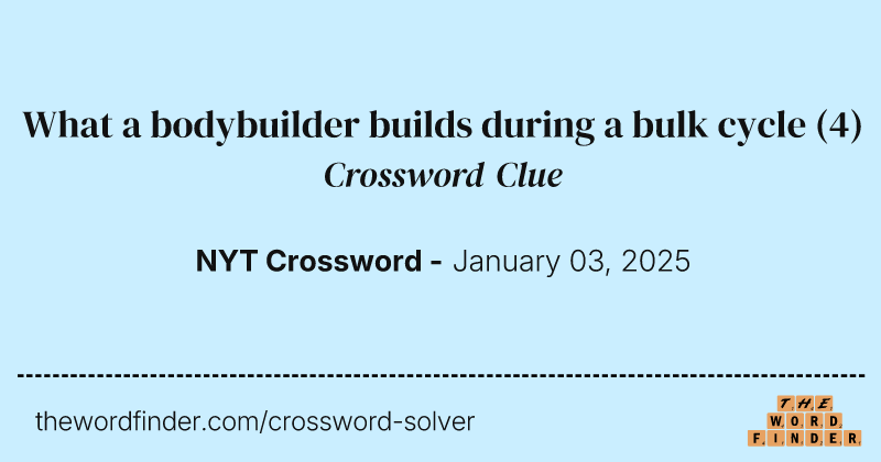 What a bodybuilder builds during a bulk cycle crossword clue image