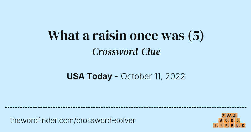 What a raisin once was crossword clue image