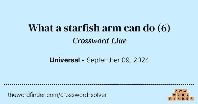 What a starfish arm can do crossword clue image