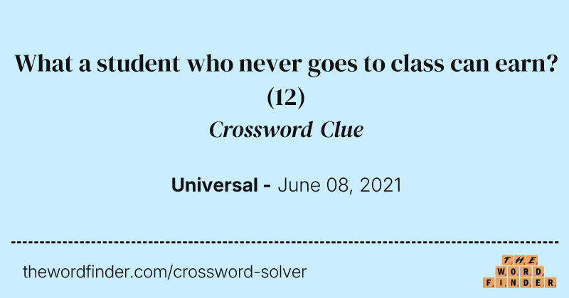 What a student who never goes to class can earn? crossword clue image