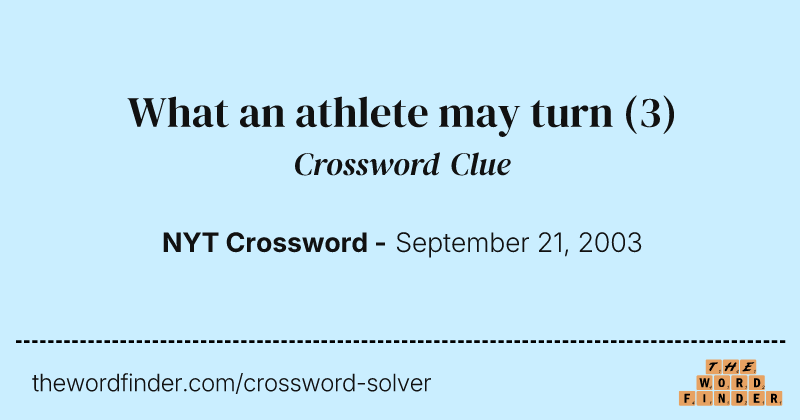 What an athlete may turn crossword clue image