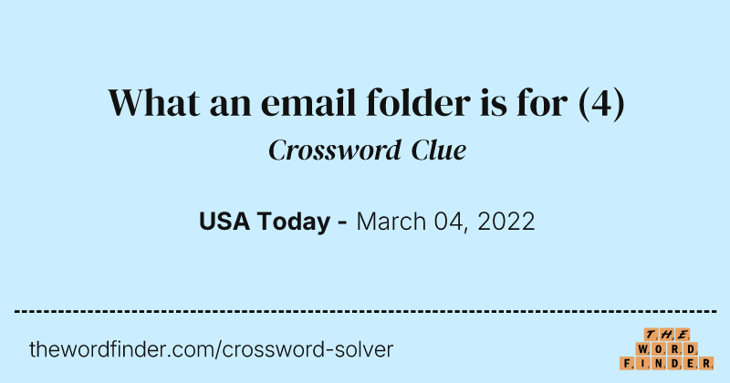 What an email folder is for crossword clue image