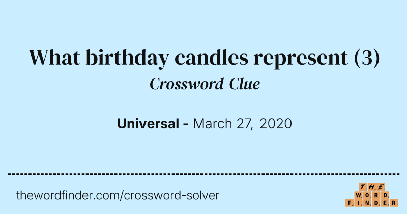 What birthday candles represent crossword clue image