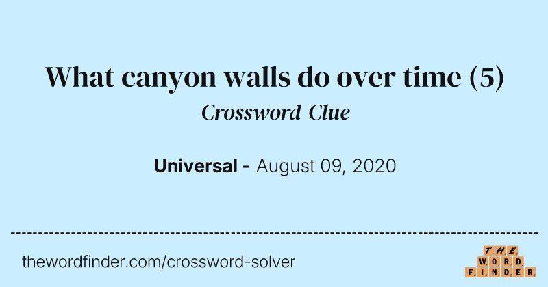 What canyon walls do over time crossword clue image