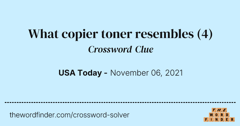 What copier toner resembles crossword clue image