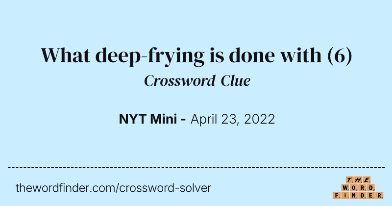 What deep-frying is done with crossword clue image
