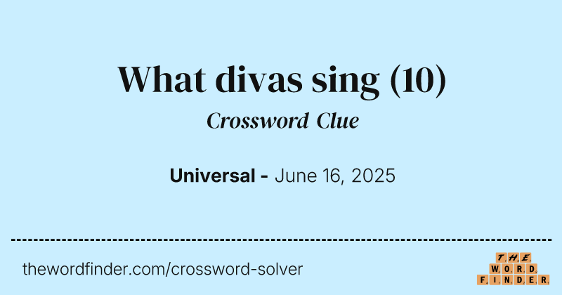What divas sing crossword clue image