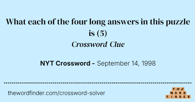 What each of the four long answers in this puzzle is crossword clue image