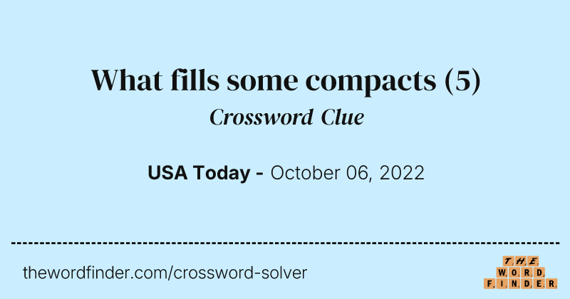 What fills some compacts crossword clue image