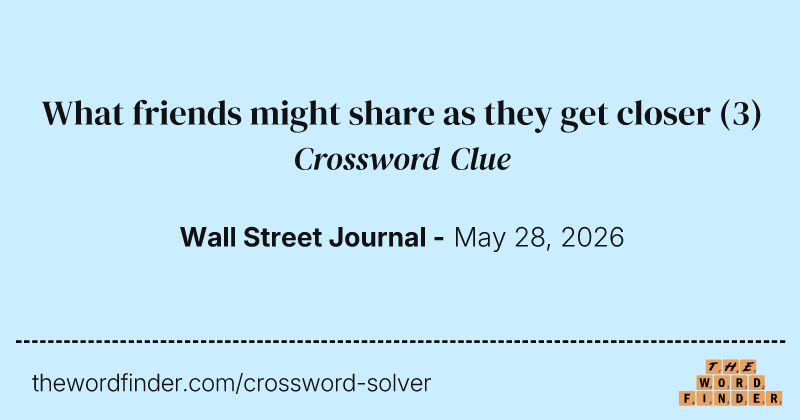 What friends might share as they get closer crossword clue image