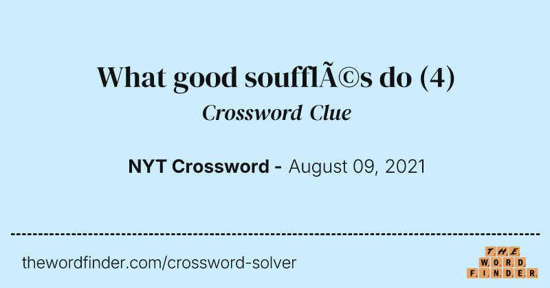 What good soufflés do crossword clue image