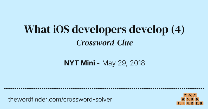 What iOS developers develop crossword clue image