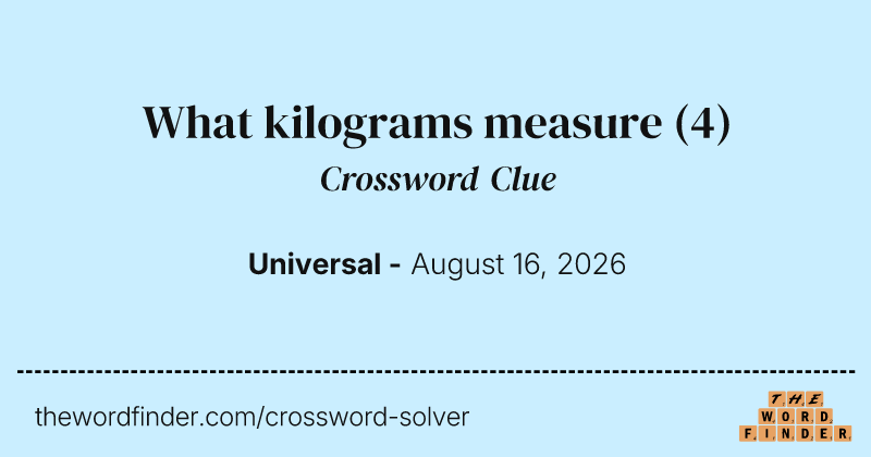 What kilograms measure crossword clue image